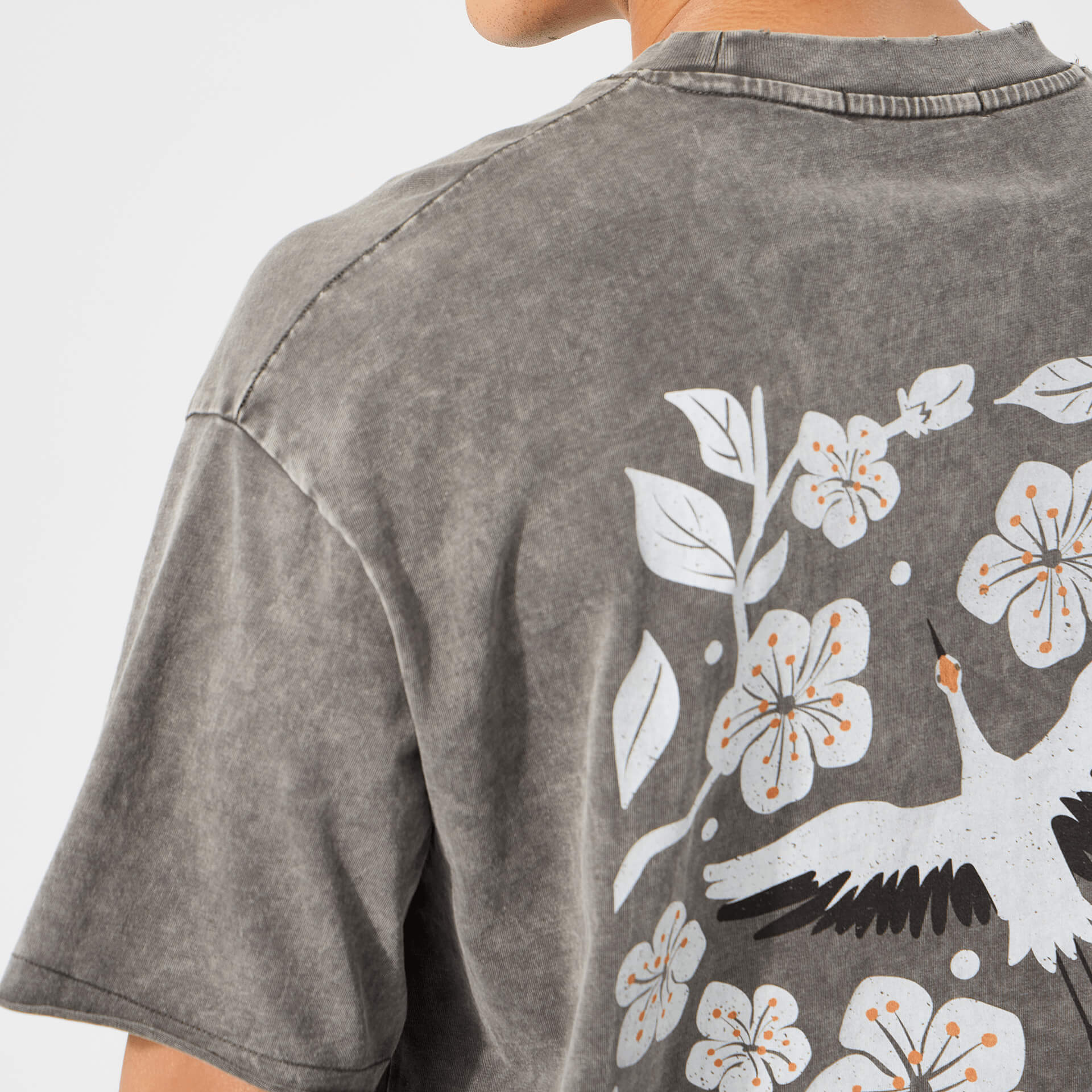 Crane Bloom Printed Tee - Image 2